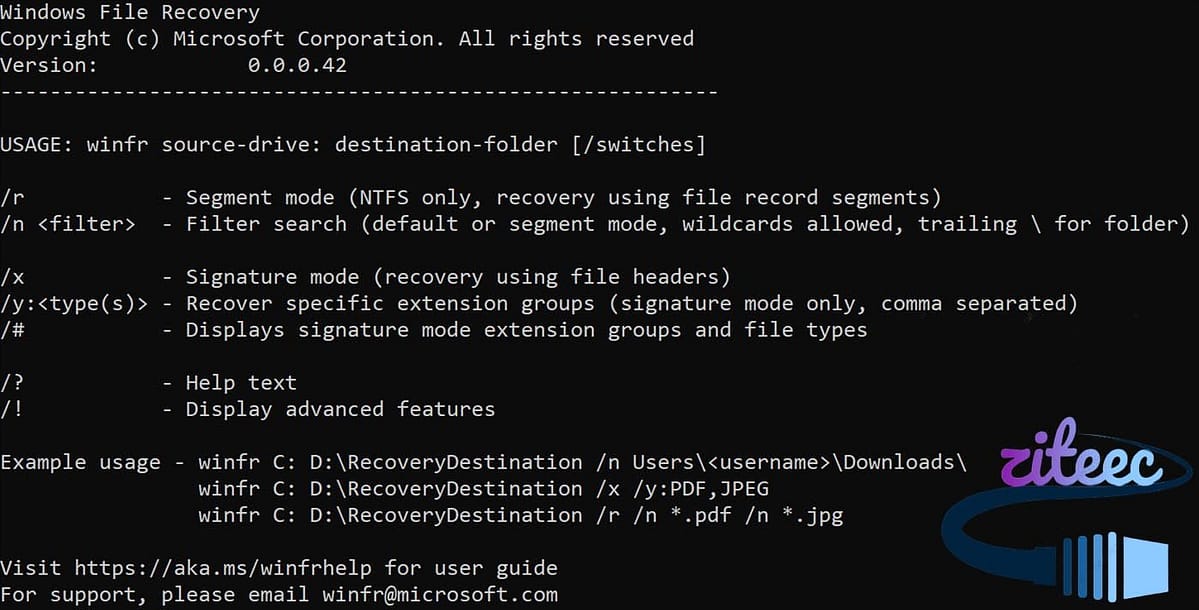 Un nouveau outil proposé par Microsoft: Windows File Recovery - Ziteec