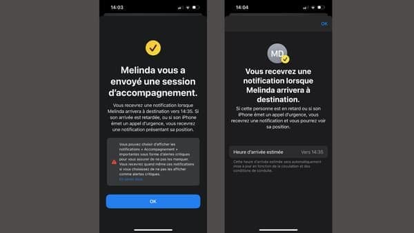 iOS 17 : quels iPhones peuvent installer la nouvelle version ? 3 iOS 17 permet aux utilisateurs de signaler à leurs proches leur arrivée à destination.
