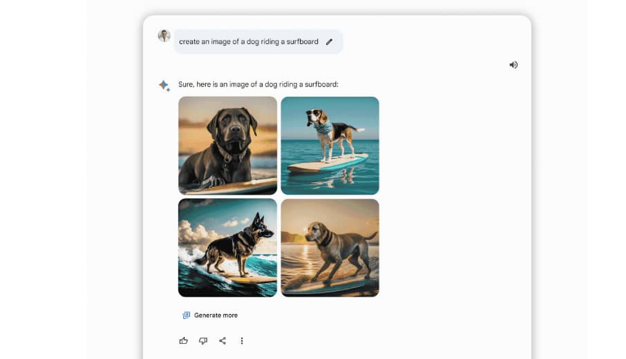 Bard s'attaque à la création d'images 2 À partir d'aujourd'hui, vous pouvez générer des images sur Bard dans la plupart des pays et utiliser Gemini Pro dans n'importe quelle langue, pays et territoire actuellement pris en charge par Bard.
