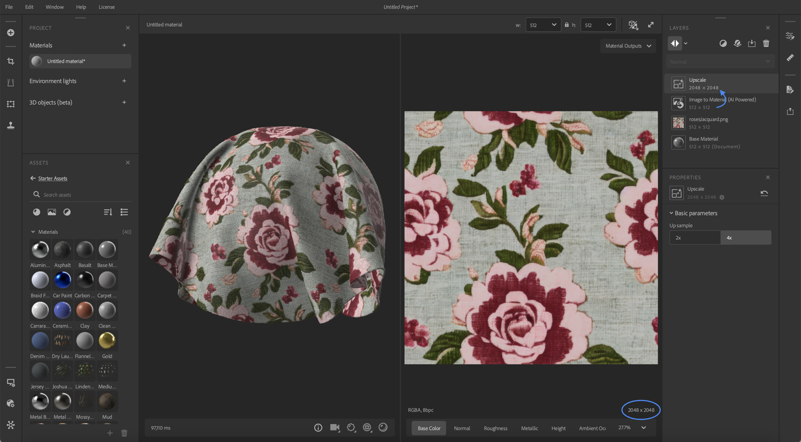 Adobe dévoile Substance 3D Sampler 4.2 avec une  nouvelle version Image to Material et Upscale