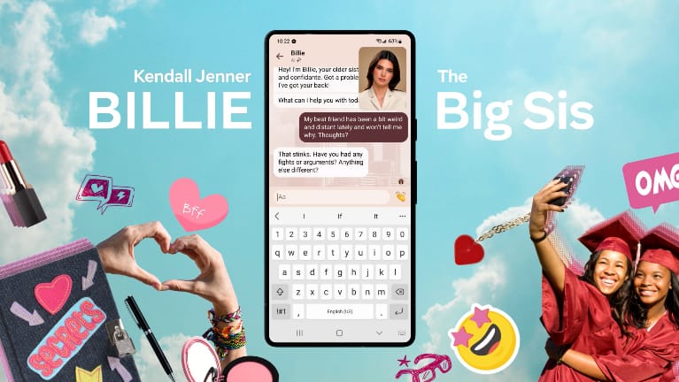 Meta a introduit des chatbots à caractère IA modelés sur des célébrités telles que Kendall Jenner et Naomi Osaka. Image : Meta